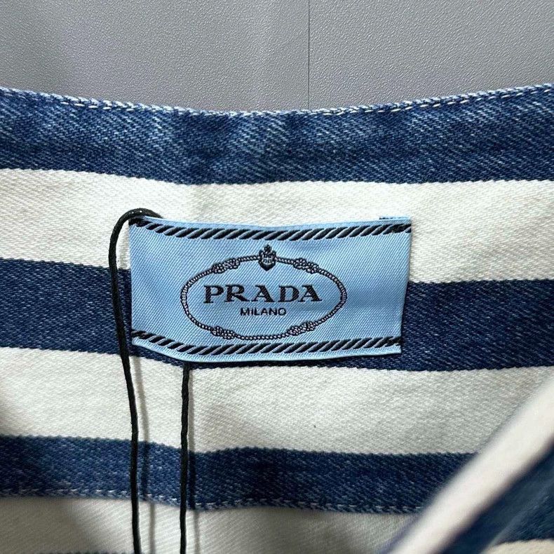 Prada Prada Blue and white striped triangle strap dress 2503-Next Size XS / US 0-2 / IT 36-38 - 5 Thumbnail