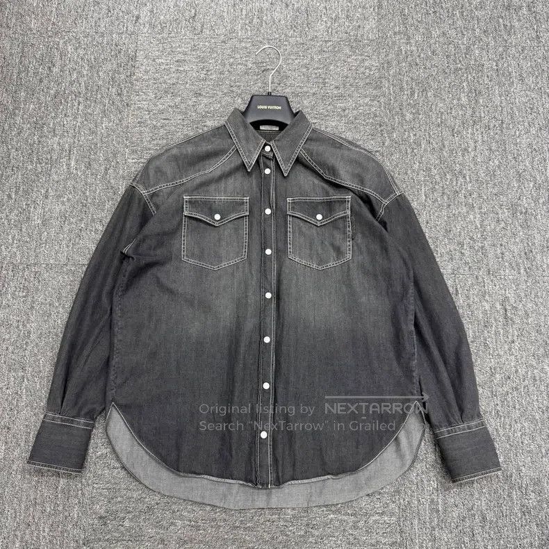 Brunello Cucinelli Brunello Cucinelli size 30 Wash Effect Denim Shirt Size 4XL / US 24-26 - 1 Thumbnail