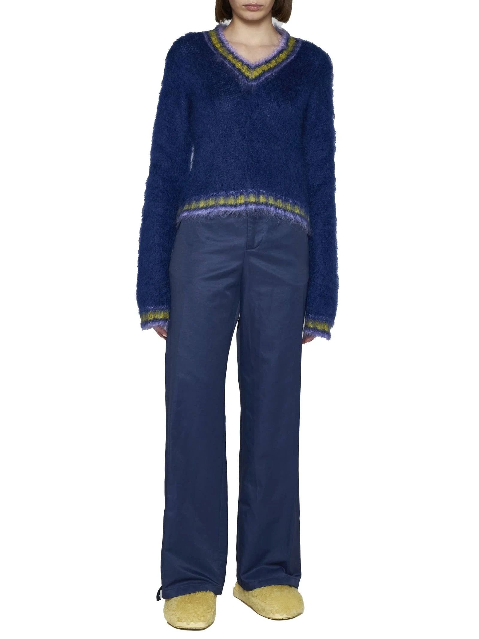 Marni o1w1db10824 Mohair Sweater in Blue Size L / US 10 / IT 46 - 3 Thumbnail