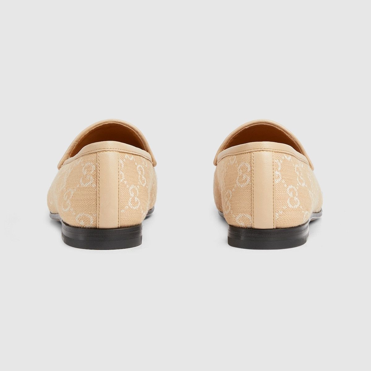Gucci o1s1wg110125 Jordaan GG Denim Loafers in White/Beige Size US 5 / IT 35 - 4 Thumbnail