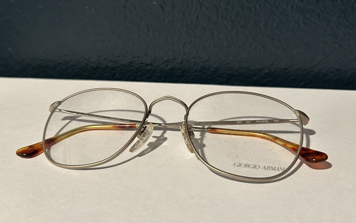 Giorgio Armani Giorgio Armani 130 silver/pale gold vintage 80’s glasses Size ONE SIZE - 1 Thumbnail