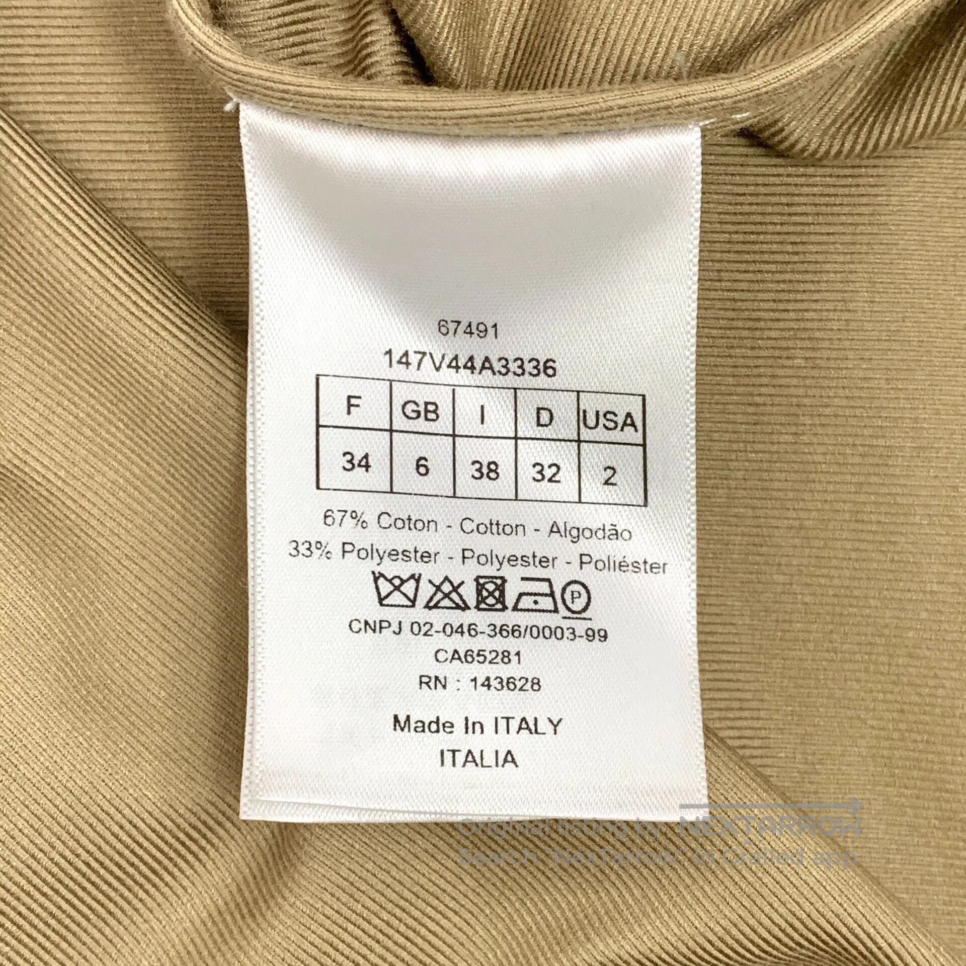 Dior Dior Brown Bee Embroidered Cotton Collar Single Button Lon Size XXS / US 00 / IT 34 - 7 Thumbnail