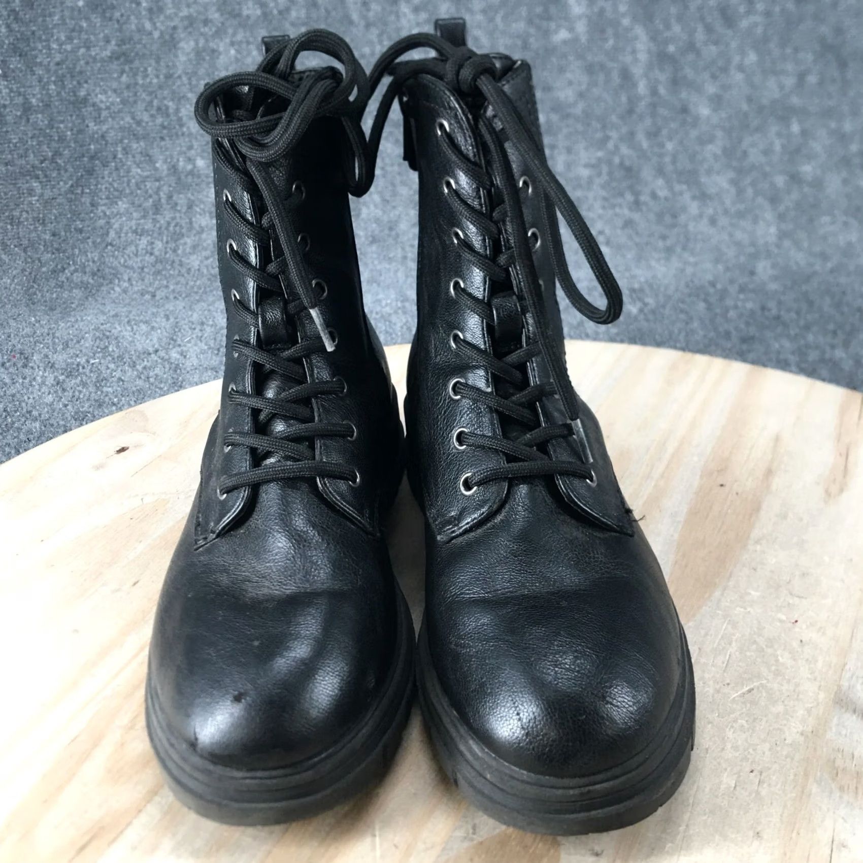 Vintage White Mountain Boots Womens 7 M Combat Faux Leather Round Toe Lace Up Boots Size US 7 / IT 37 - 6 Thumbnail