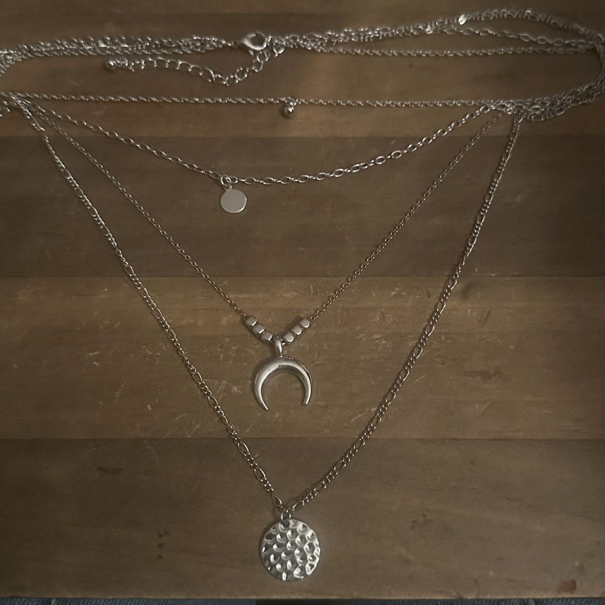 Other Silver tone multi strand layered pendant necklace Size ONE SIZE - 3 Thumbnail