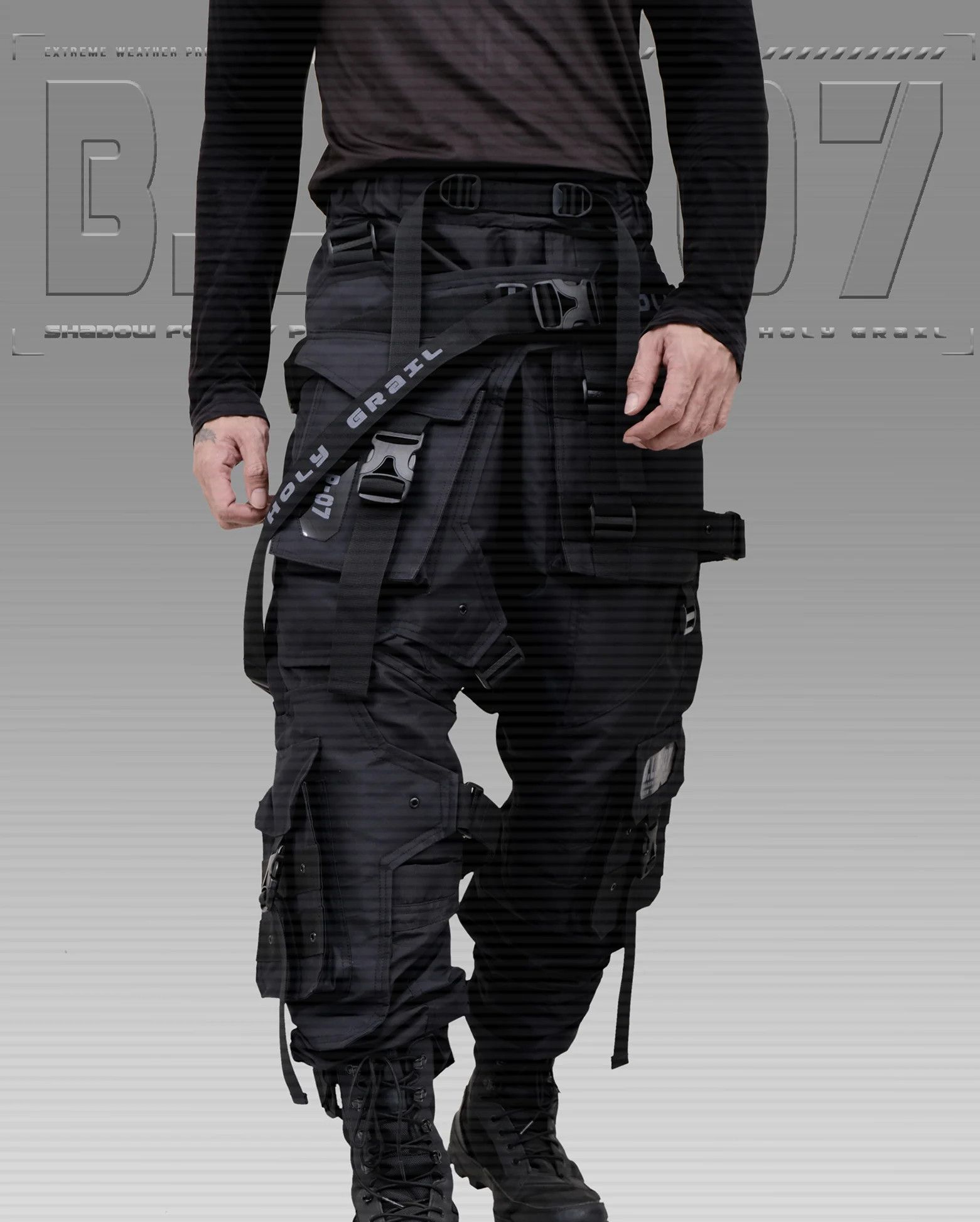 Hi Tec H-G PRO-TECH-TOR "SHADOW FORCE" TECHWEAR CYBERPUNK HOLYGRAIL Size US 34 / EU 50 - 3 Thumbnail