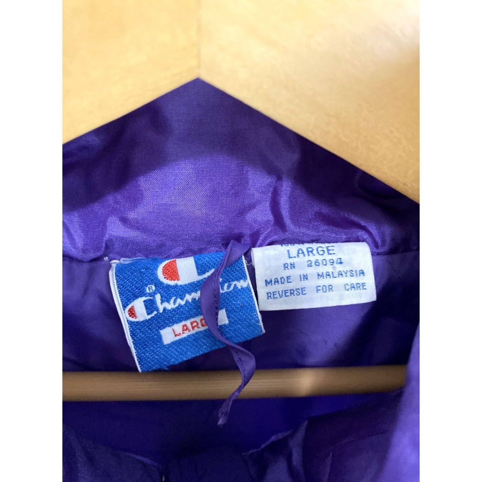 Champion VTG Champion 90s Windbreaker Jacket Hooded Long Nylon Men L Teal White Purple Bold Full Zip Era 90s Mens Jacket Size US L / EU 52-54 / 3 - 5 Thumbnail