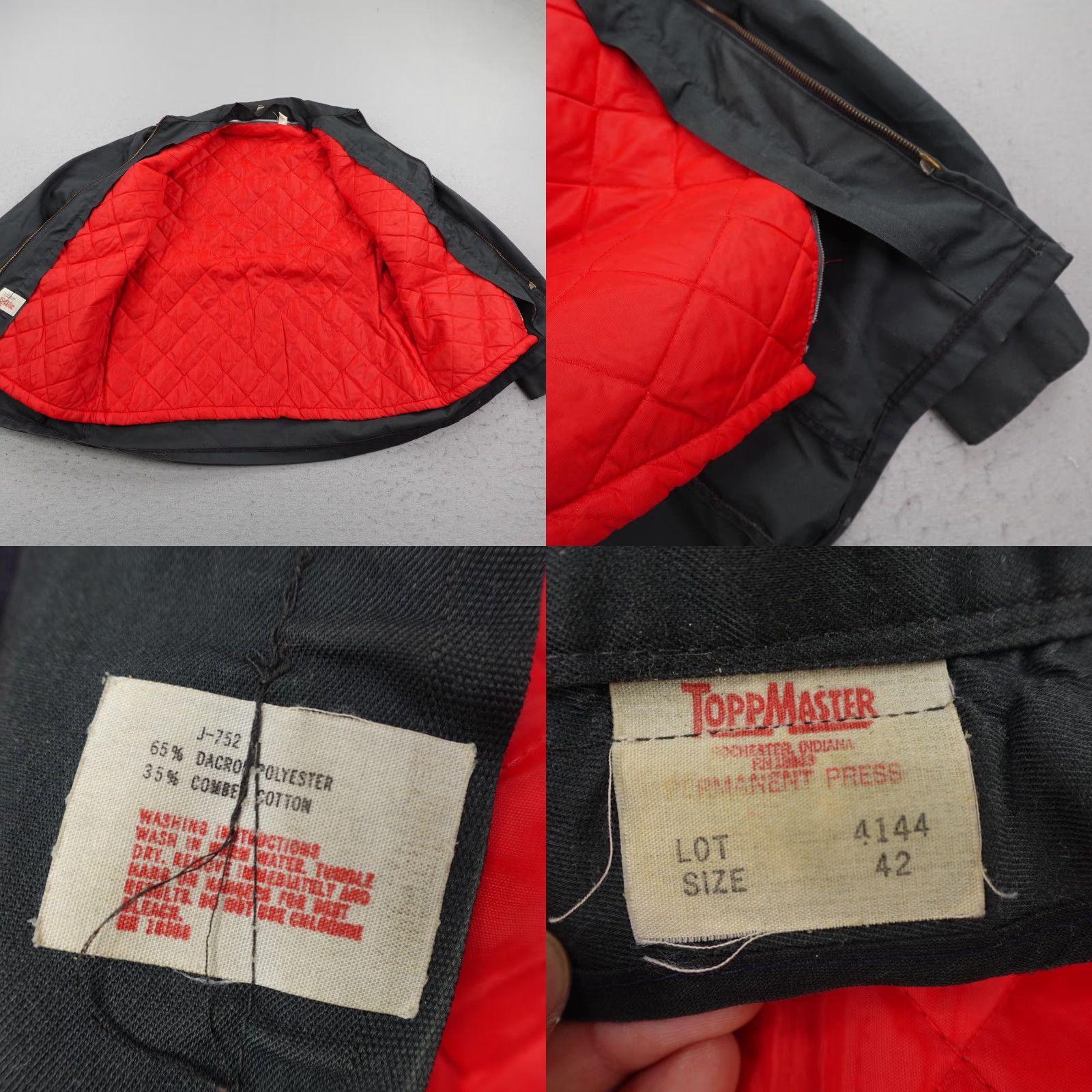 Vintage VINTAGE ToppMaster Jacket Mens 42 Blue Chore Coat Quilted Liner Bomber Zipper 60s Size US XS / EU 42 / 0 - 9 Thumbnail