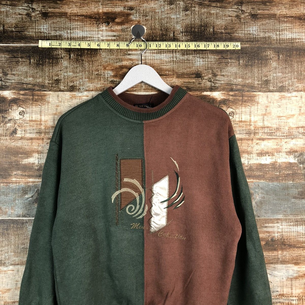 Japanese Brand Bush Hill vintage Brown Green Sweathshirt #A2514 Size US S / EU 44-46 / 1 - 2 Thumbnail