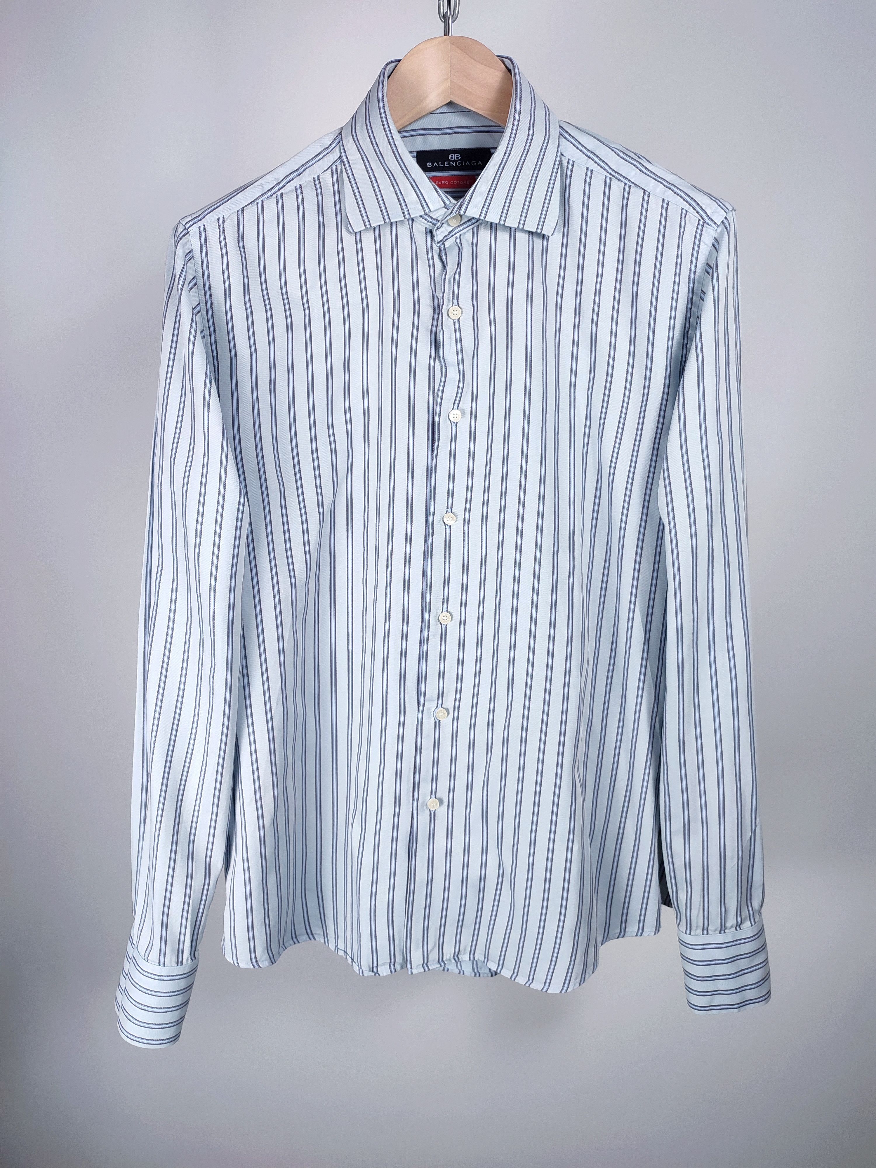Balenciaga Balenciaga BB logo stripe vintage shirt Size US L / EU 52-54 / 3 - 1 Thumbnail