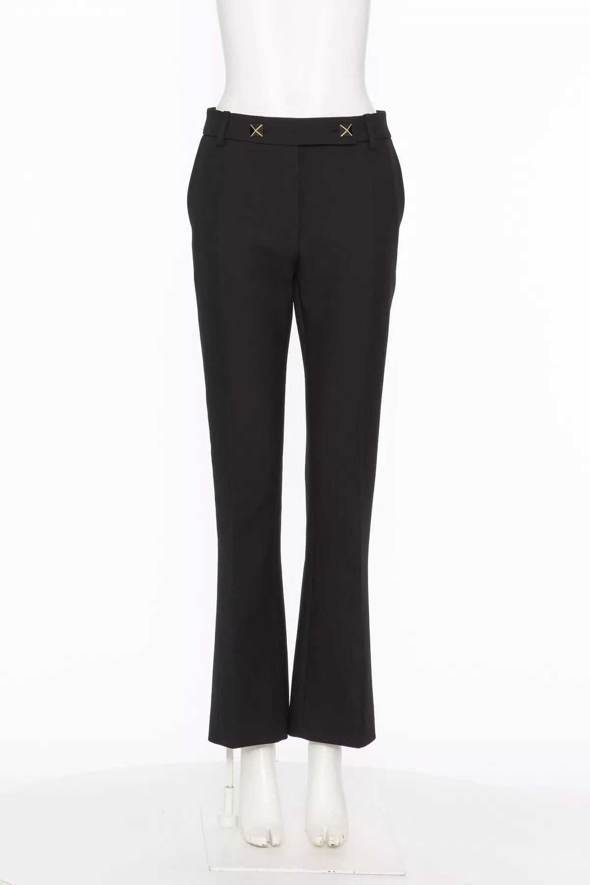 Valentino o1s1wg110925 Crepe Couture Trousers in Black Size 27" / US 4 / IT 40 - 2 Thumbnail