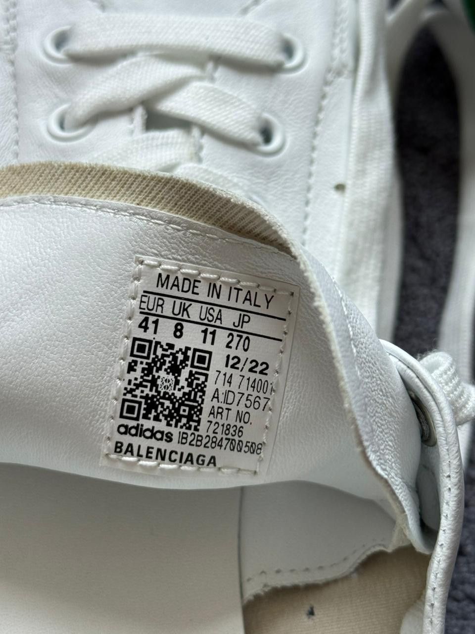 Adidas × Balenciaga CC28 Stan Smith Low-Top Sneakers in White/Green Size US 8 / EU 41 - 5 Thumbnail