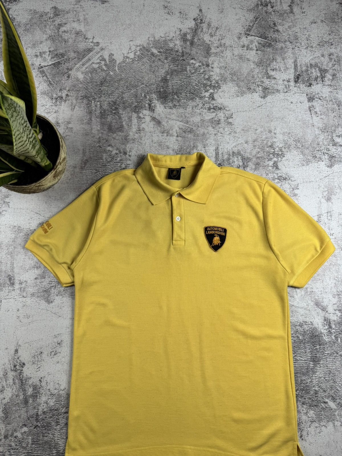 Lamborghini Lamborghini Automobili Yellow Vintage Racing Men’s XL Retro Polo T Shirt Tee Size US XL / EU 56 / 4 - 10 Thumbnail