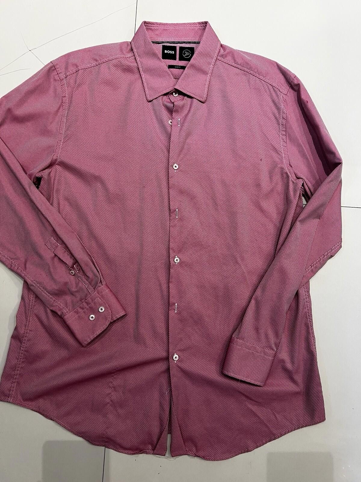 Hugo Boss Hugo Boss Button Down Shirt Red Size 46 / XXL Long sleeve Size 48R - 1 Thumbnail