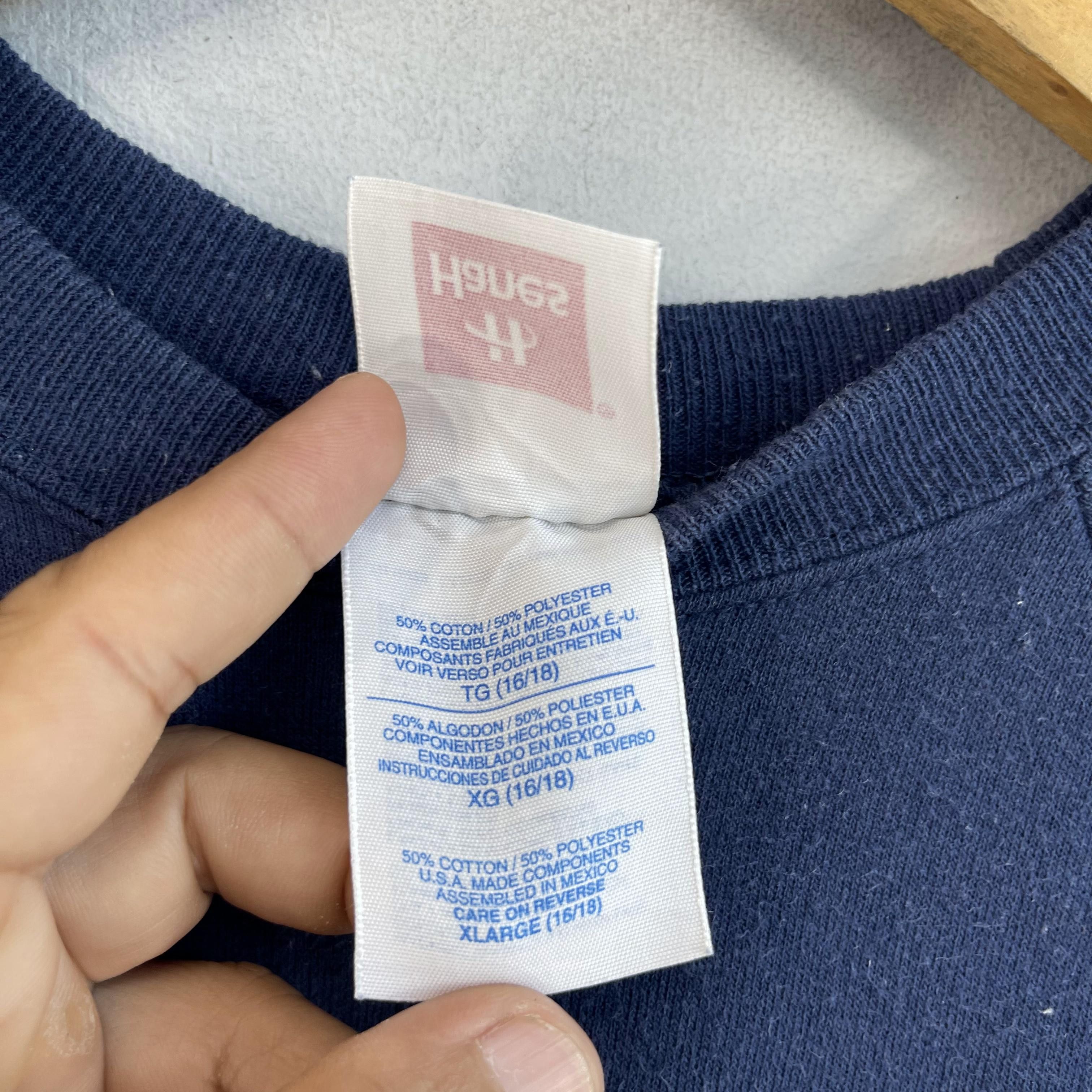Hanes × Vintage Vintage Hanes Sportswear Plain Blue Teen Sweatshirt Size US S / EU 44-46 / 1 - 5 Thumbnail