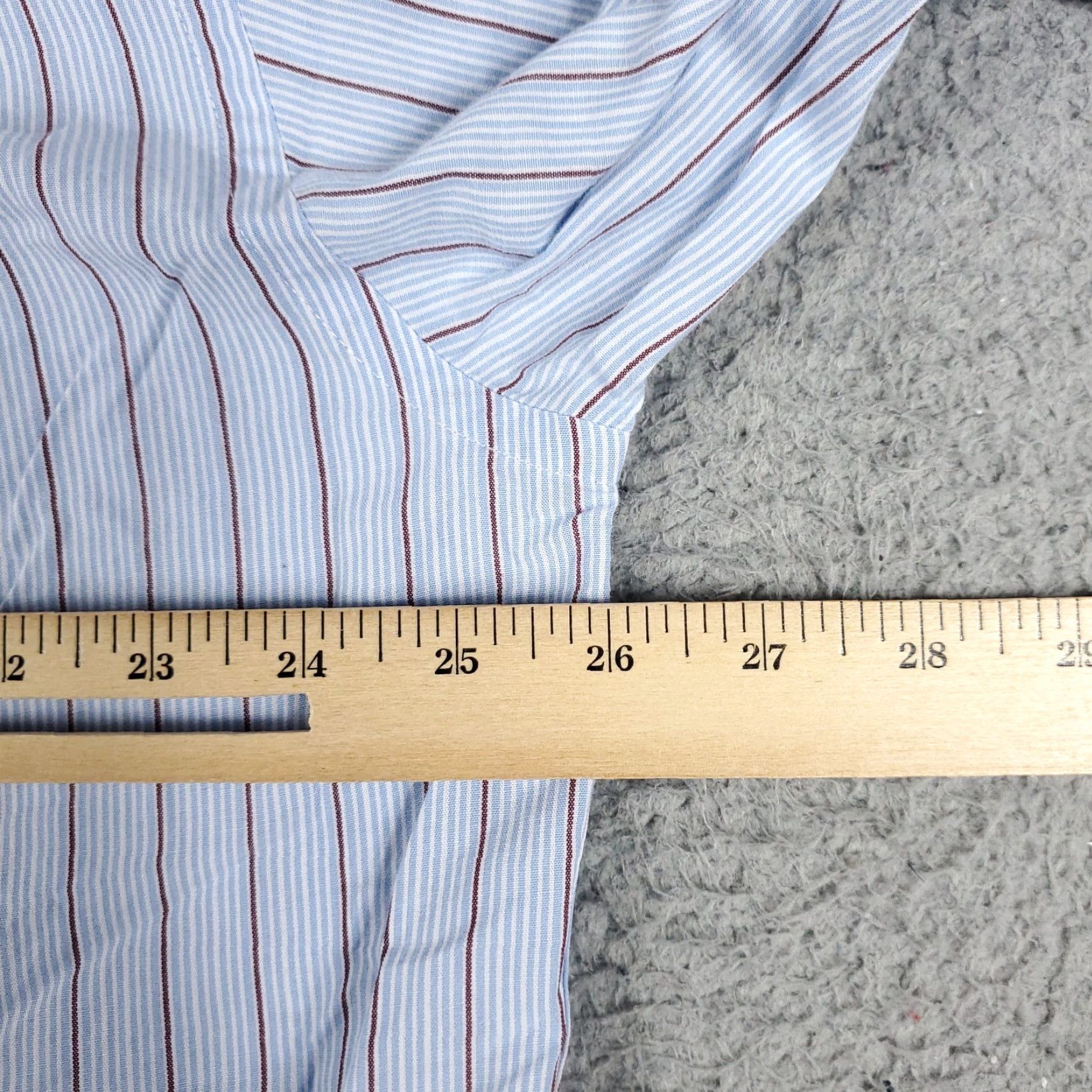 Nautica Nautica Shirt Mens Size 17 Blue Striped Dress Shirt Button Up Long Sleeve Size 46R - 5 Thumbnail