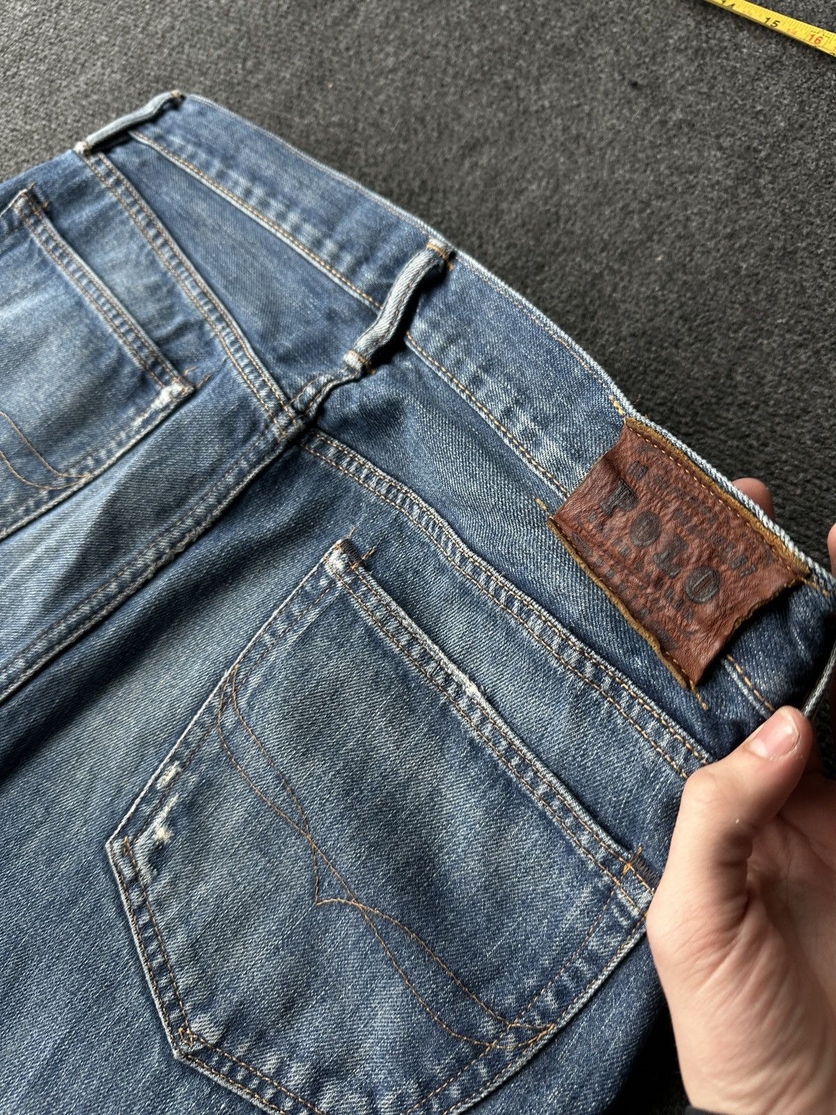 Polo Ralph Lauren RL 🚨 RARE RALPH LAUREN MEN DENIM JEANS FLAG LOGO Size US 33 - 12 Thumbnail