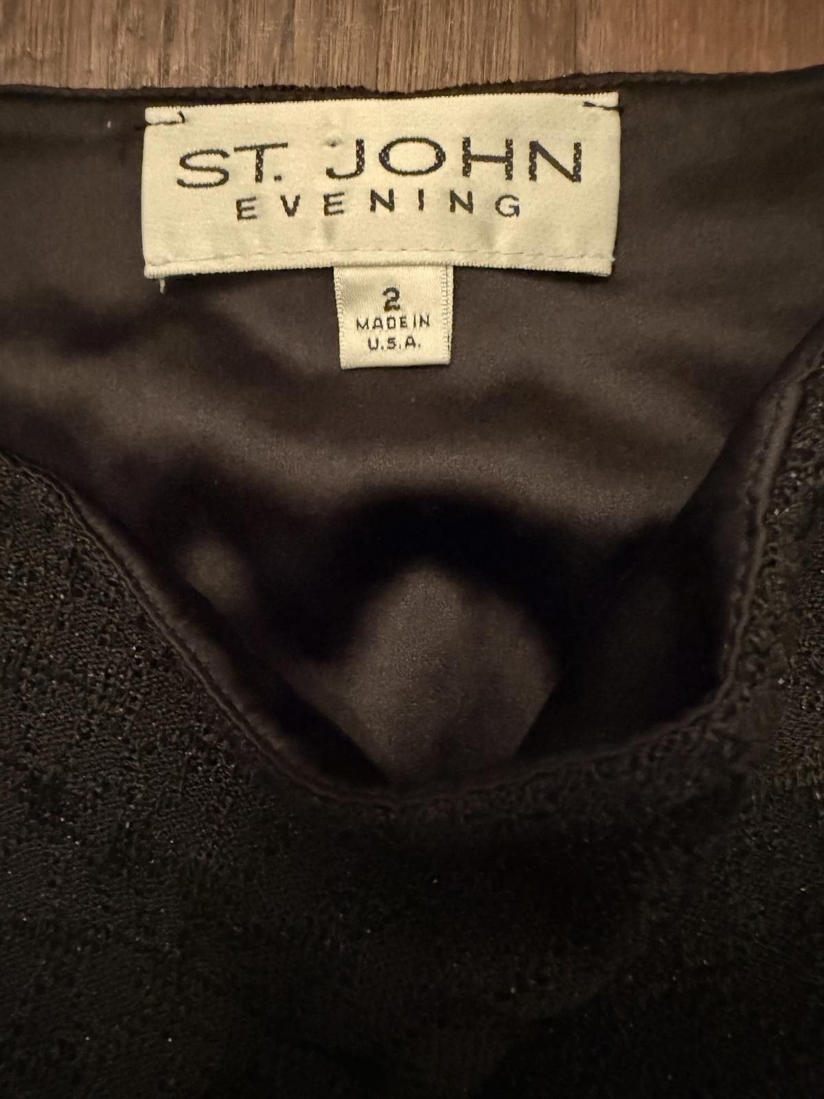 St. John St. John Evening Black Asymmetric Skirt Size 2 Size 26" / US 2 / IT 38 - 2 Thumbnail