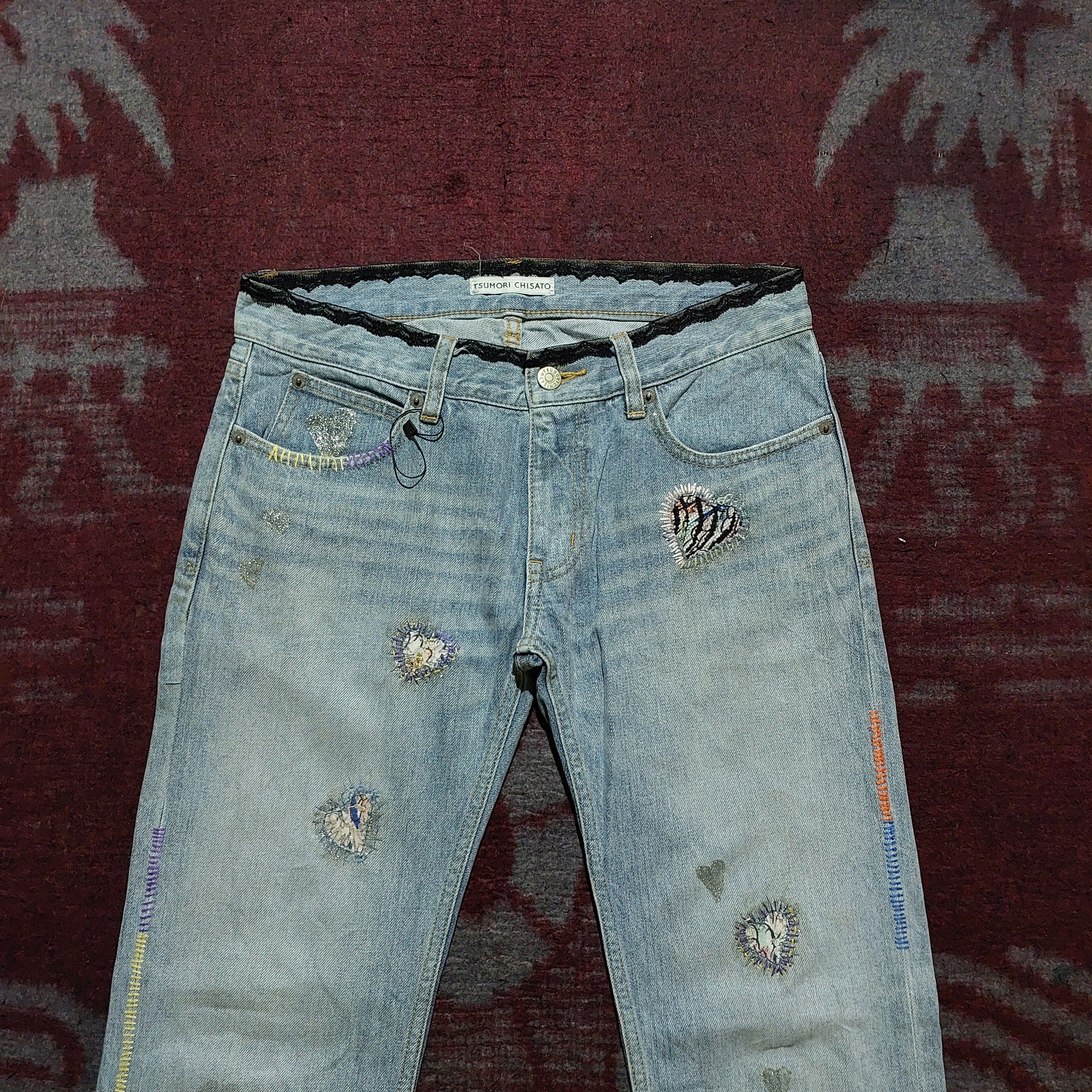 Issey Miyake vintage Tsumori Chisato heart patch blue jeans Size 30" / US 8 / IT 44 - 3 Thumbnail