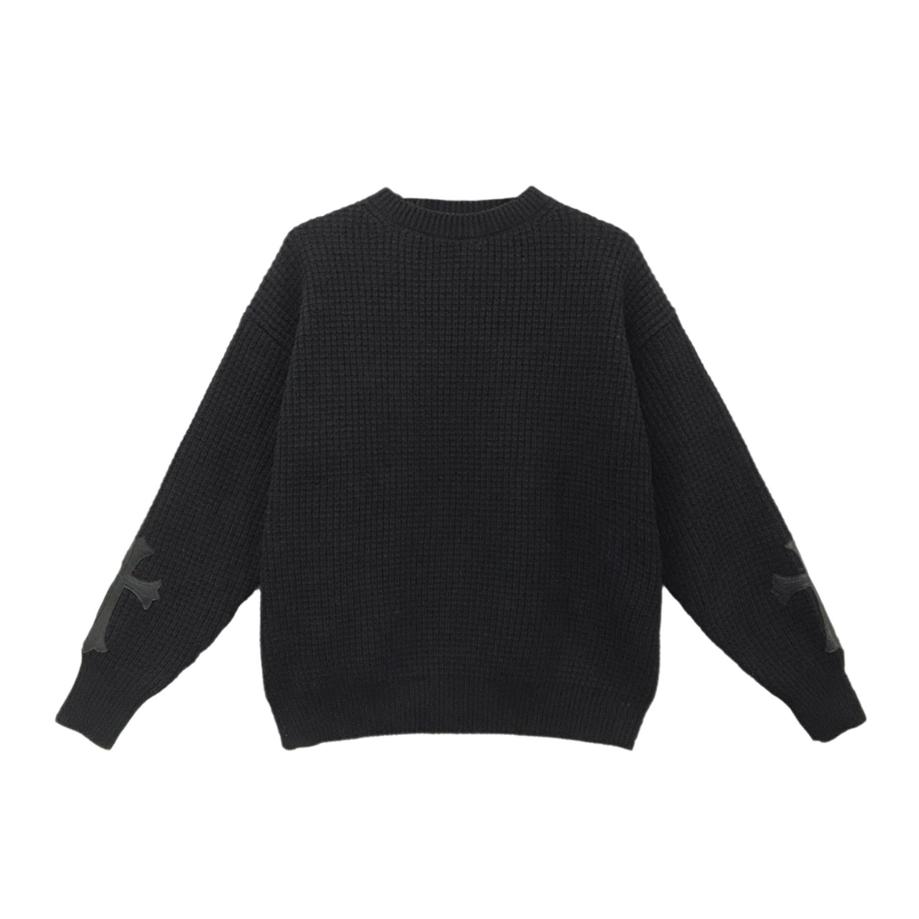 Chrome Hearts Chrome Hearts Waffle Cross Patch Cashmere Sweater Size L / US 10 / IT 46 - 1 Thumbnail