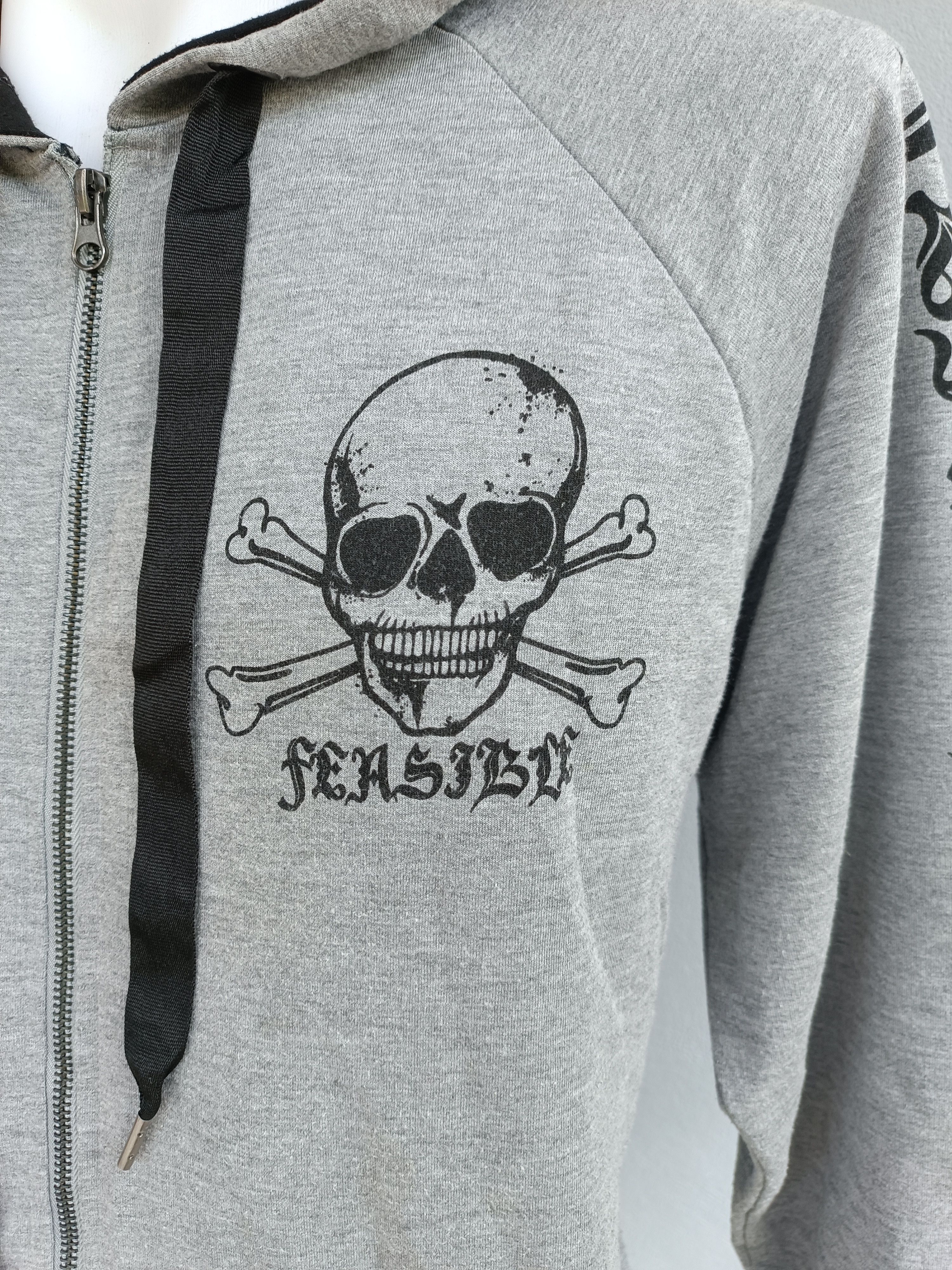Japanese Brand Dig Deep Black Label Skull Printed Full Zipped Hoodie SW006 Size US L / EU 52-54 / 3 - 6 Thumbnail