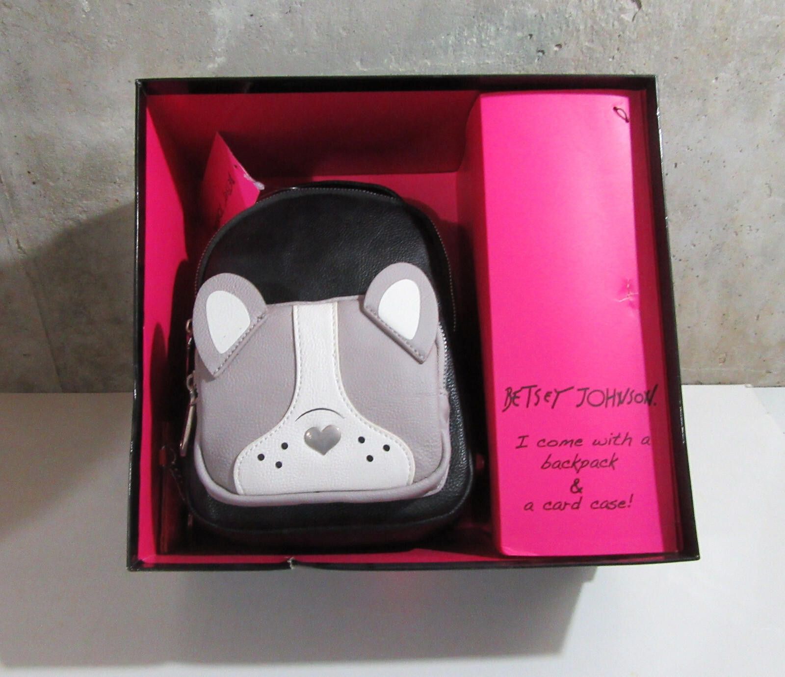Designer Betsey Johnson Mini Dog Backpack & Key Fob Card Case NWT Size ONE SIZE - 9 Thumbnail