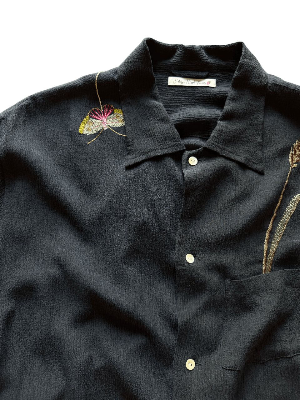 Sky High Farm Workwear Navy Blue Strawberry Embroidered Woven Shirt Size US XL / EU 56 / 4 - 8 Thumbnail