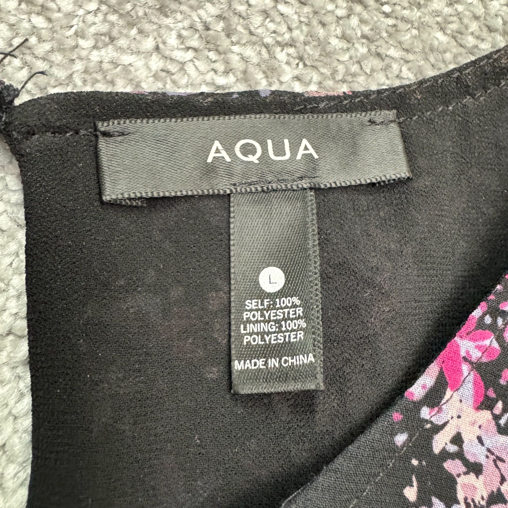 AQUA Aqua Puff Sleeve Mini Dress Womens L Black Floral Elastic Waist Long Sleeve Size L / US 10 / IT 46 - 5 Thumbnail
