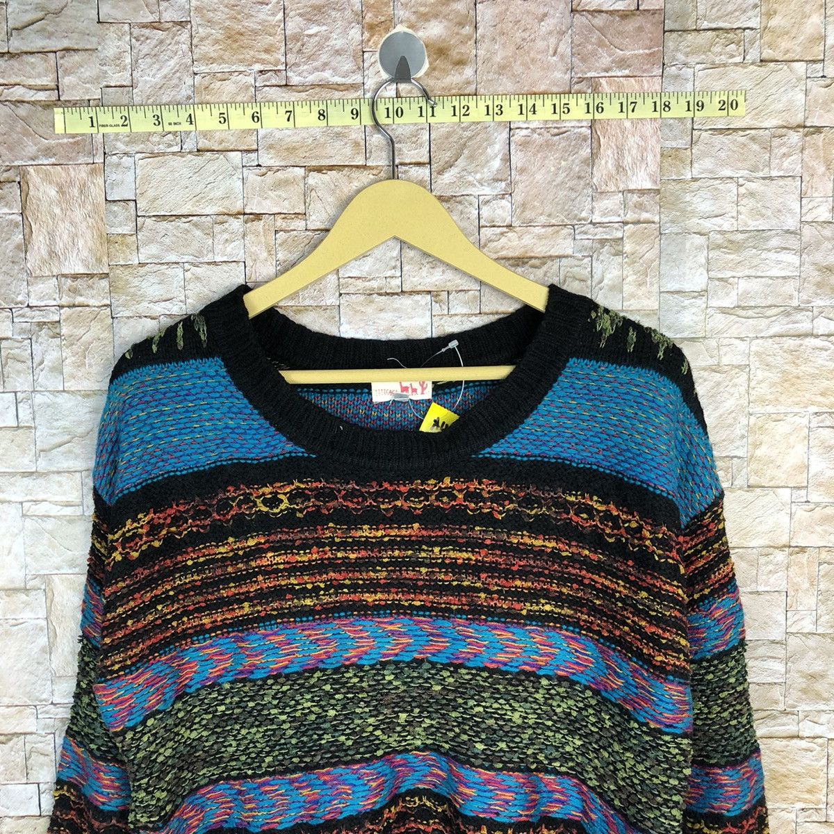 Japanese Brand Titi Caca stripe art vintage Blue Knitwear sweatshirt #A417 Size L / US 10 / IT 46 - 3 Thumbnail