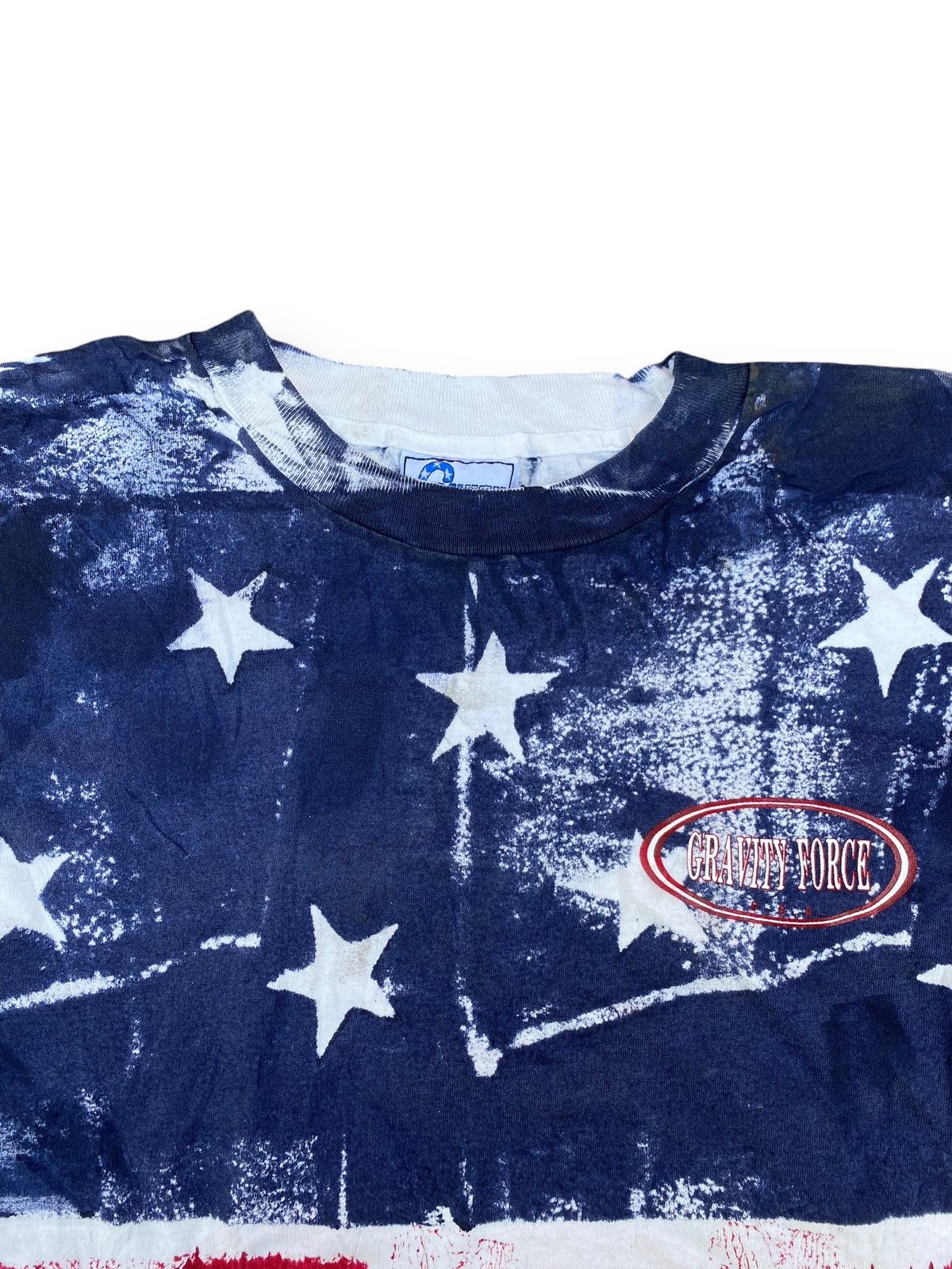 Vintage Vintage 90s Gravity Force Full Print American Flag Shirt.#C4 Size US L / EU 52-54 / 3 - 2 Thumbnail