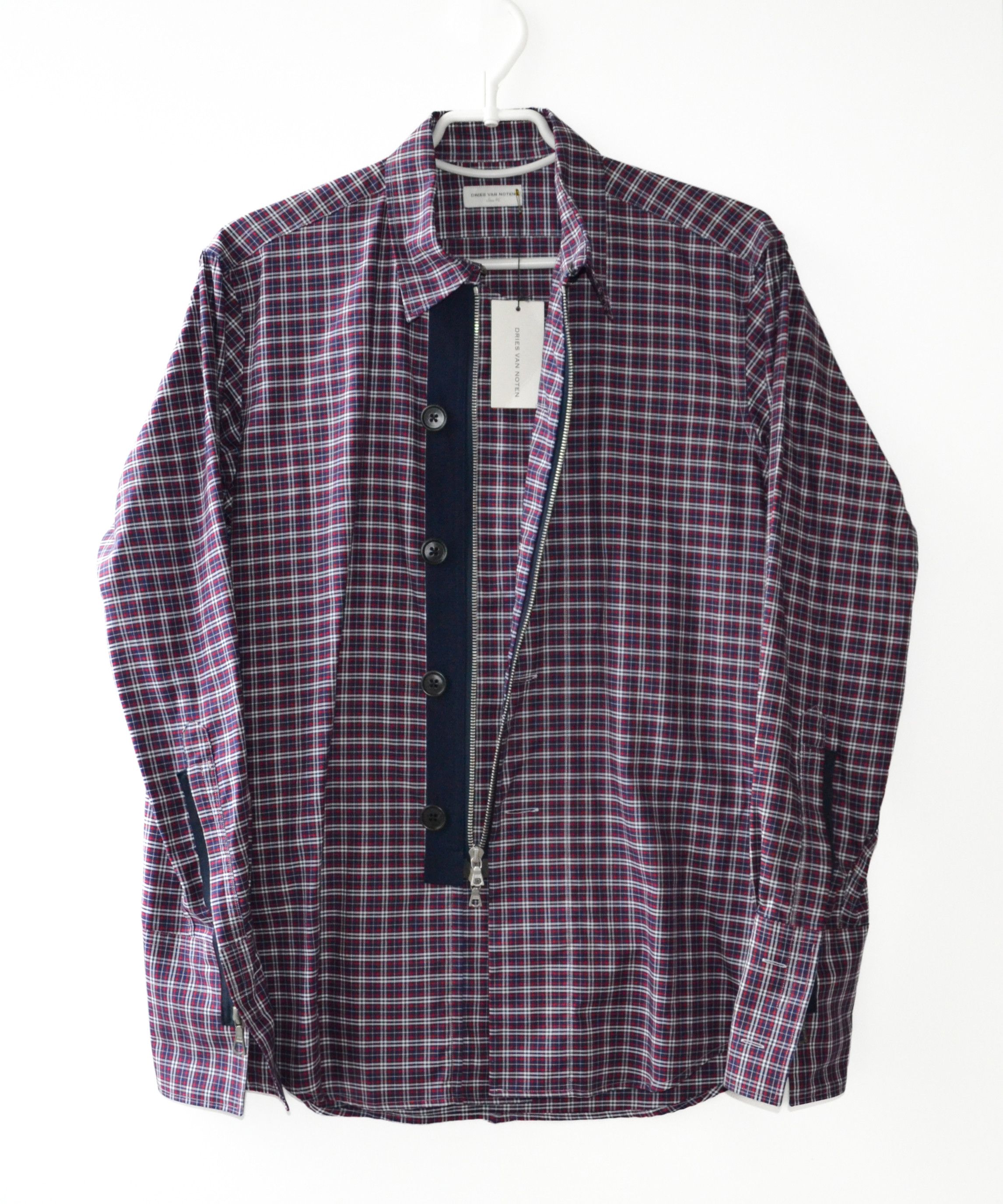 Dries Van Noten DRIES VAN NOTEN Shirt Long Sleeve Full Zip Check Size 46 Size US S / EU 44-46 / 1 - 1 Thumbnail