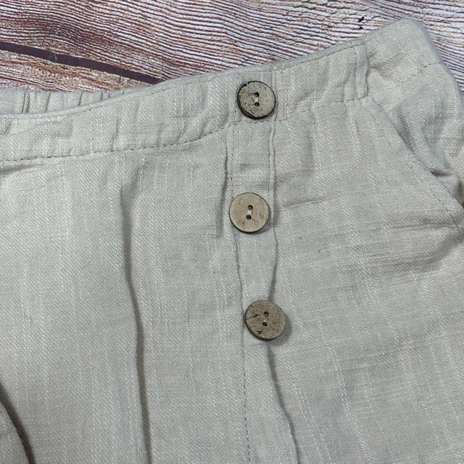 Other Girls Beige Linen Blend Skort with Button Detail Size 10/12 Size 24" / US 00 / IT 34 - 2 Thumbnail