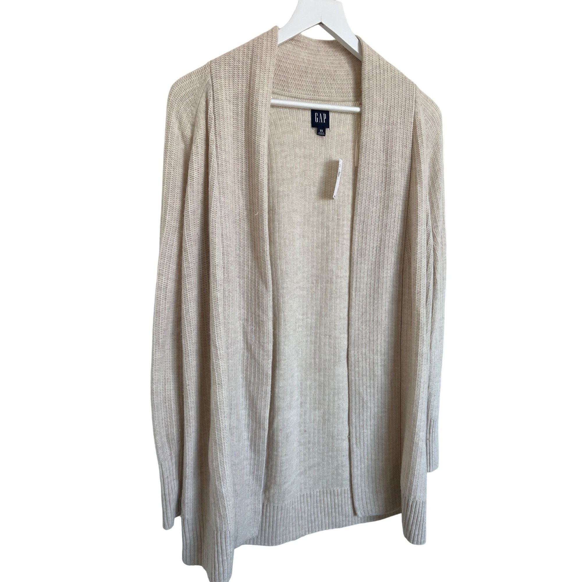 Gap Gap Oatmeal Open Front Soft Knit Cardigan Sweater Size XS / US 0-2 / IT 36-38 - 3 Thumbnail