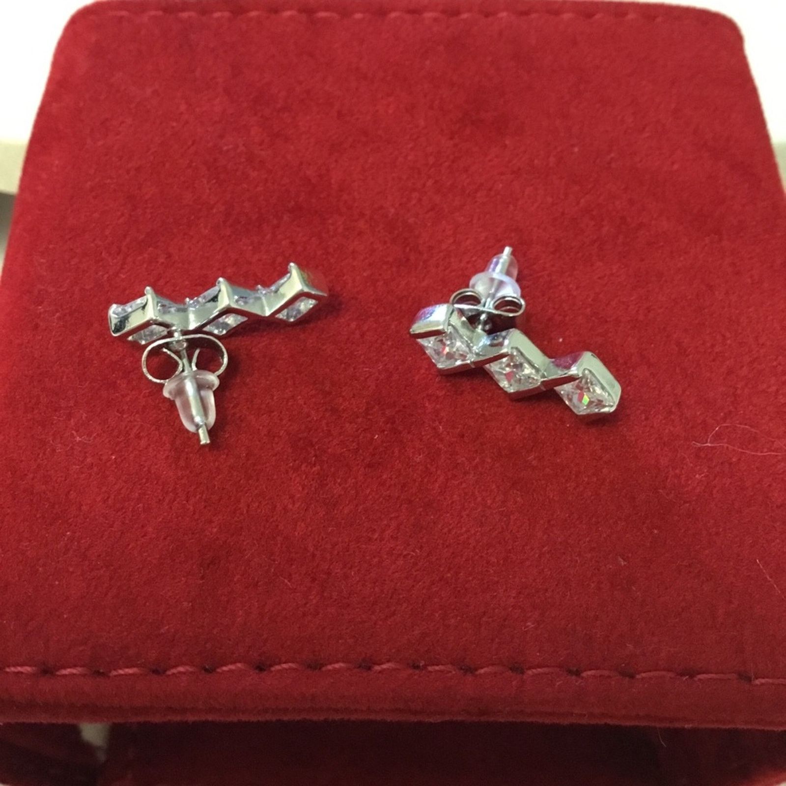 Other Silver Trio Crystal Earrings Size ONE SIZE - 6 Thumbnail