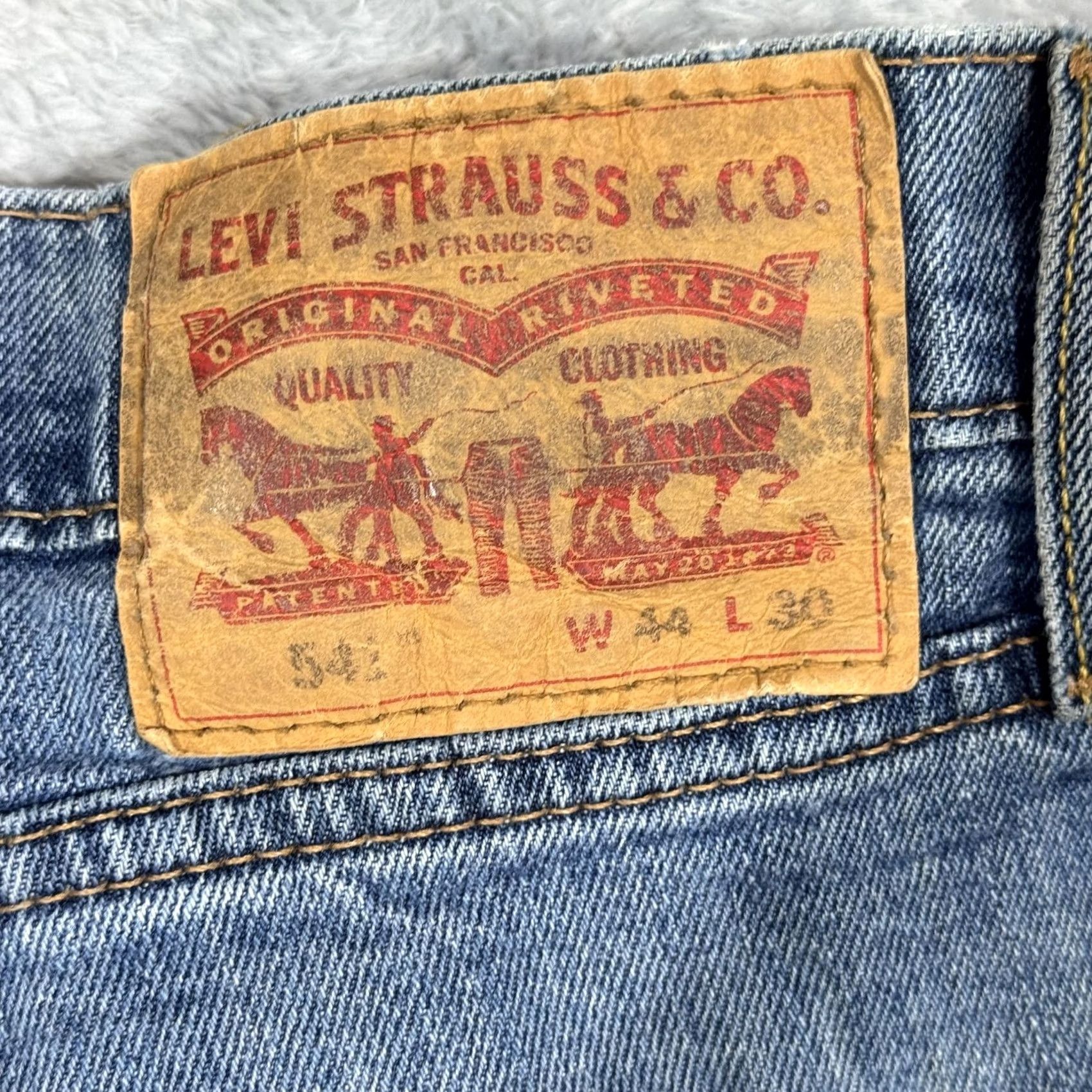 Levi's Levi's 541 Jeans Athletic Fit Straight Denim 44x30 Blue Medium Blue Wash Pants Mens Regular Waist 44 Inseam 30 Size US 44 / EU 60 - 4 Thumbnail