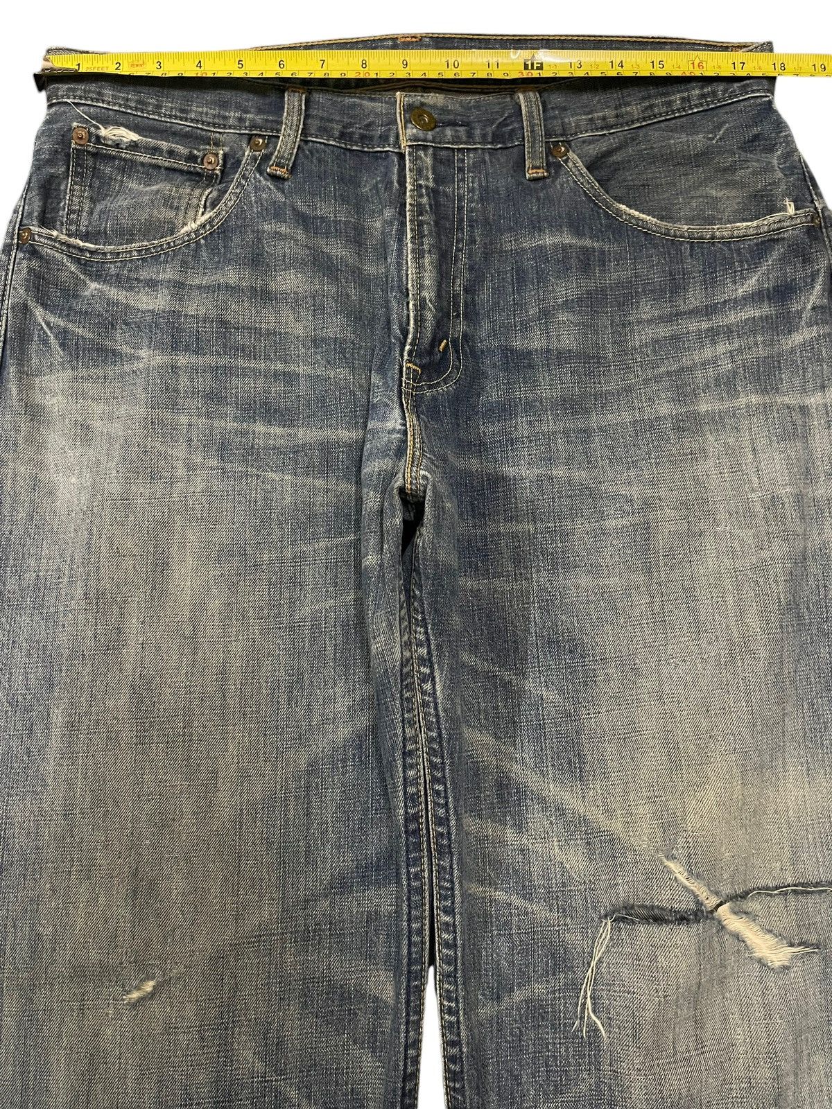Levi's Vintage 90s Levis 504 Faded Wash Distress Baggy Jeans Size US 35 - 12 Thumbnail