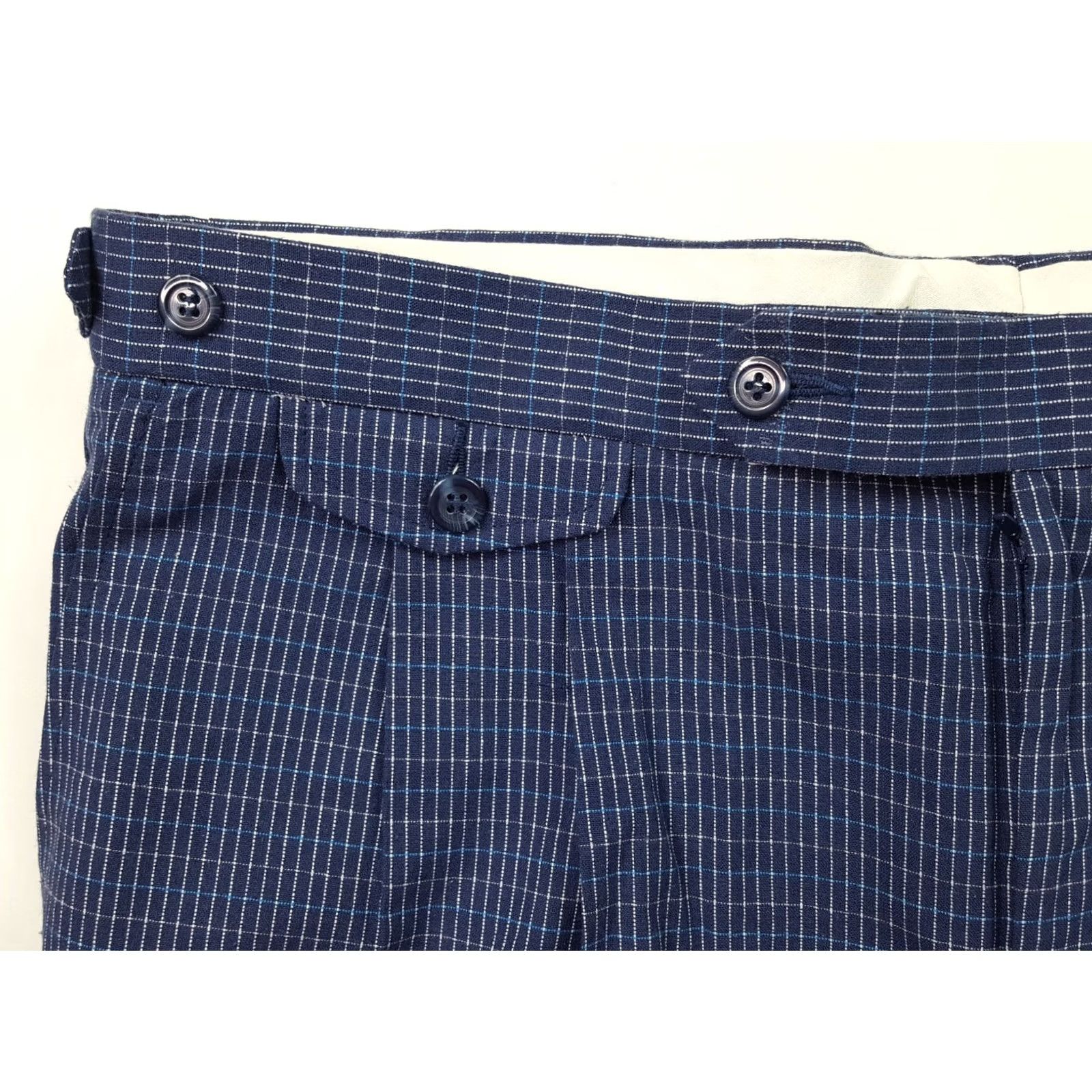 Vintage Vintage Antigua Plaid Dress Pants Men Size 40 Straight Leg Pleated Blue NWT 80s 90s Golf Retro Pants Mens Size US 40 / EU 56 - 3 Thumbnail