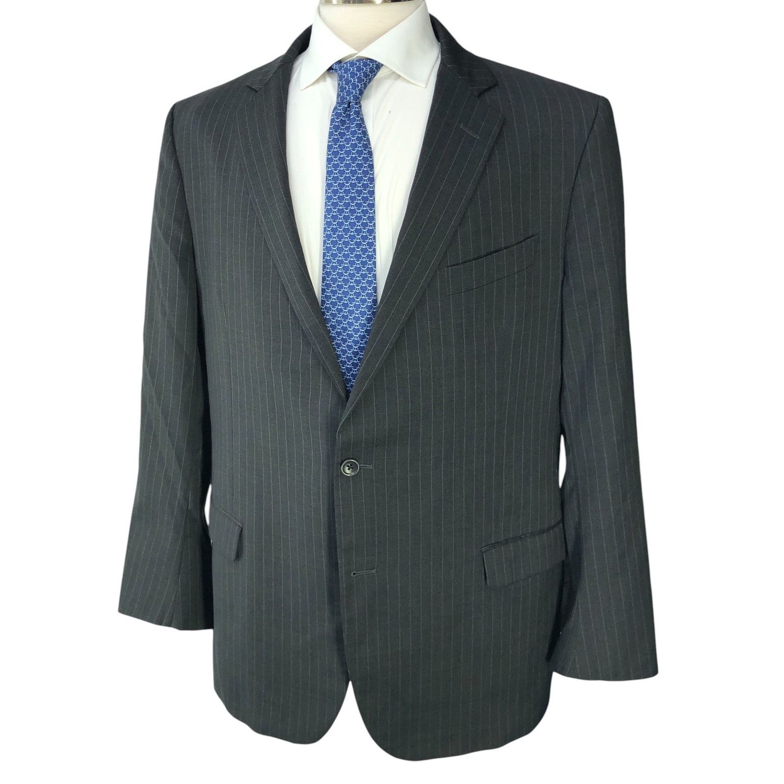 Brooks Brothers Brooks Brothers 1818 Sz 46L Suit Drop 5 Pinstripe *TINY FLAW Size 46L - 2 Thumbnail