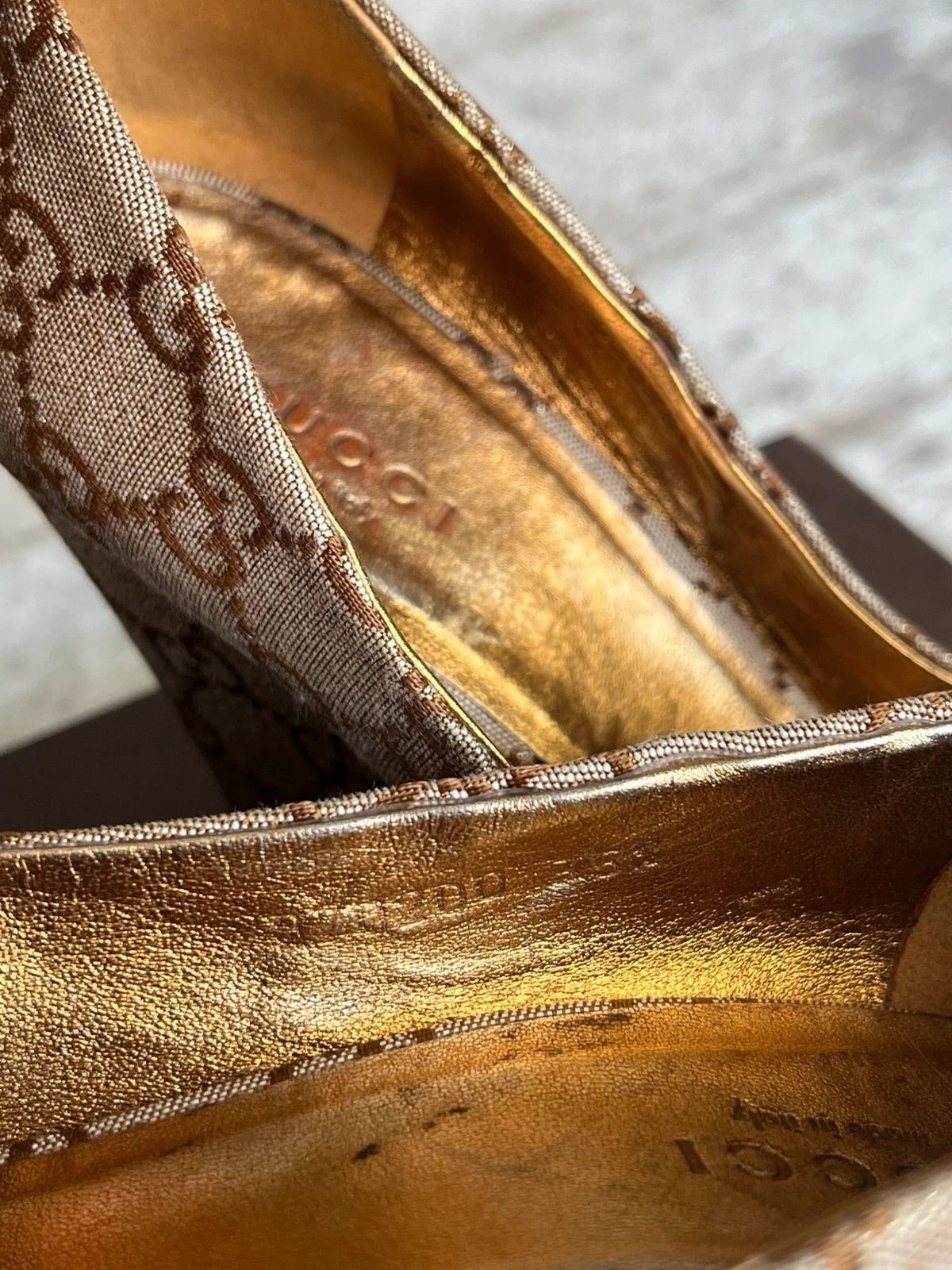 Gucci Gucci Heels Nappa Silk Lurex Barr 2013 Sz 5.5 Monogram Size US 5.5 / IT 35.5 - 6 Thumbnail