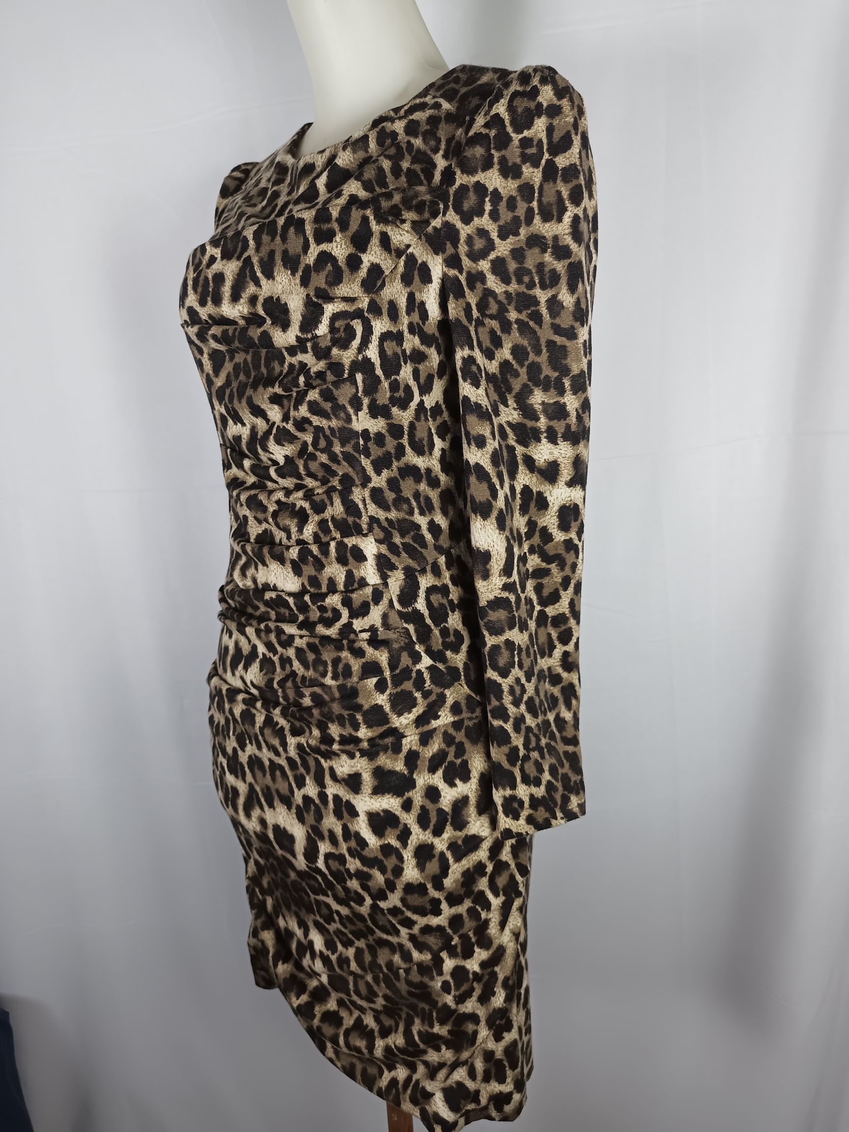 Vintage Anivee f. Women's Dress Leopard Print Back Zipper Bodycon Size S / US 4 / IT 40 - 15 Thumbnail