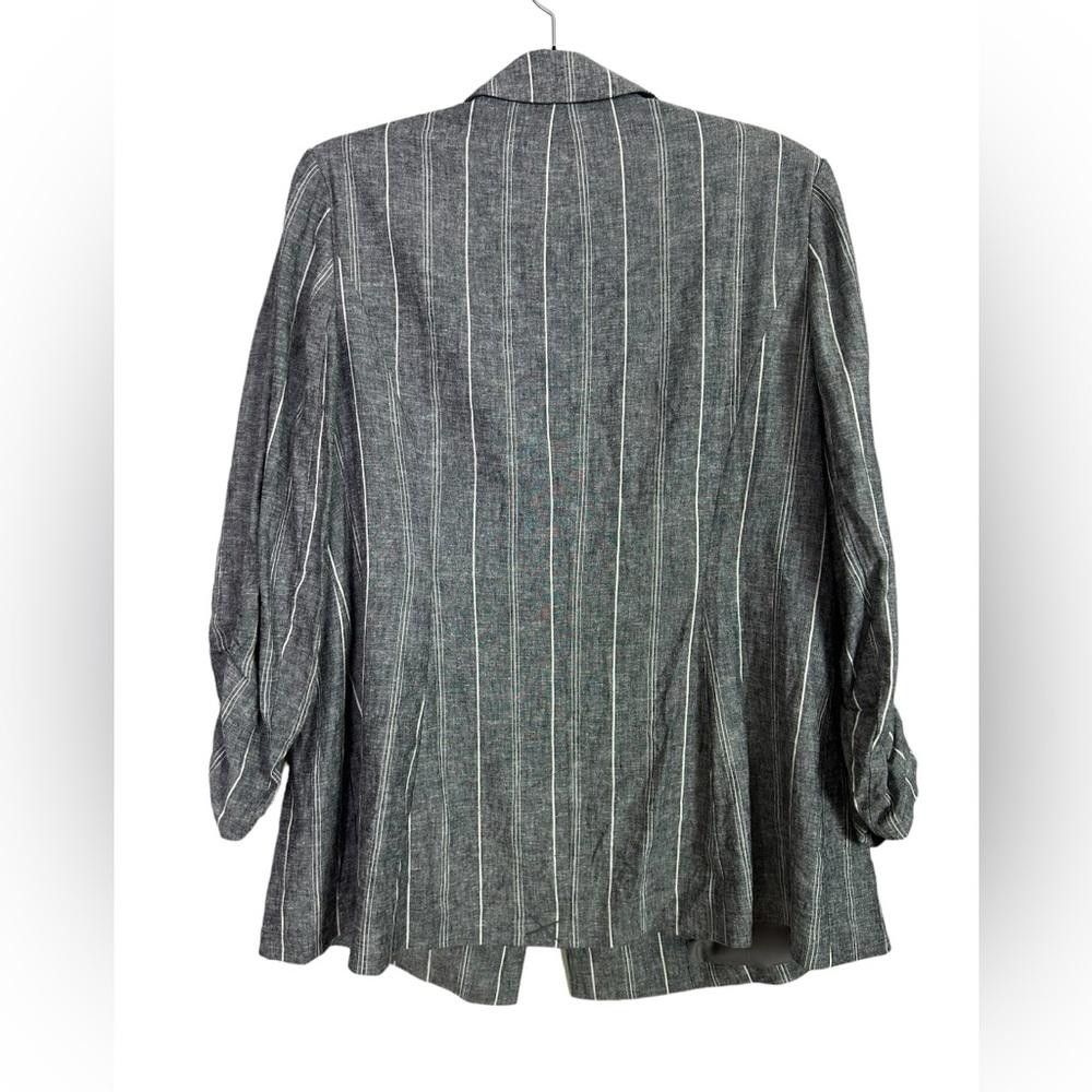 Designer Lane Bryant l The Bryant Blazer Linen Blend Striped 14 Size XL / US 12-14 / IT 48-50 - 3 Thumbnail