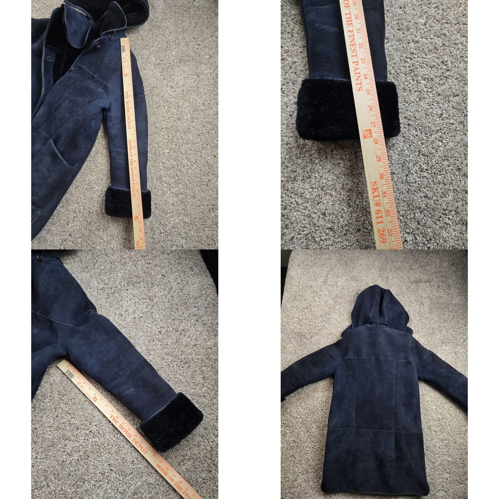 Vintage VINTAGE Paolo Framinco Shearling Car Coat XS Mens Blue Suede Hooded Heavyweight Coat Long Overcoat Wool Lining 90s Mens Size US XS / EU 42 / 0 - 11 Thumbnail