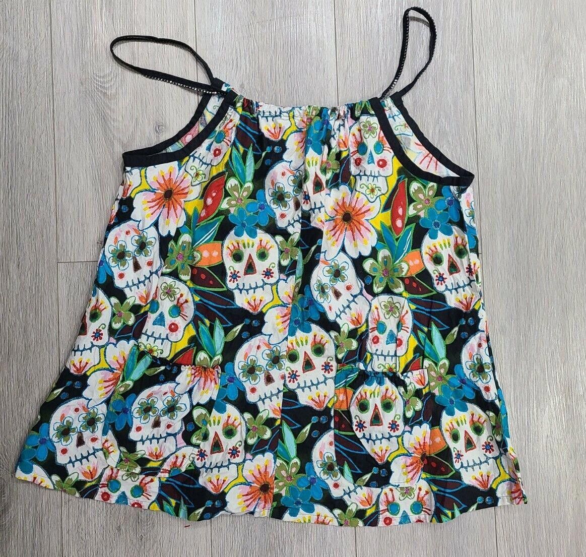 Handmade Handmade Sugar Skull Tank Top apron style XL XXL Pockets Size XL / US 12-14 / IT 48-50 - 1 Thumbnail
