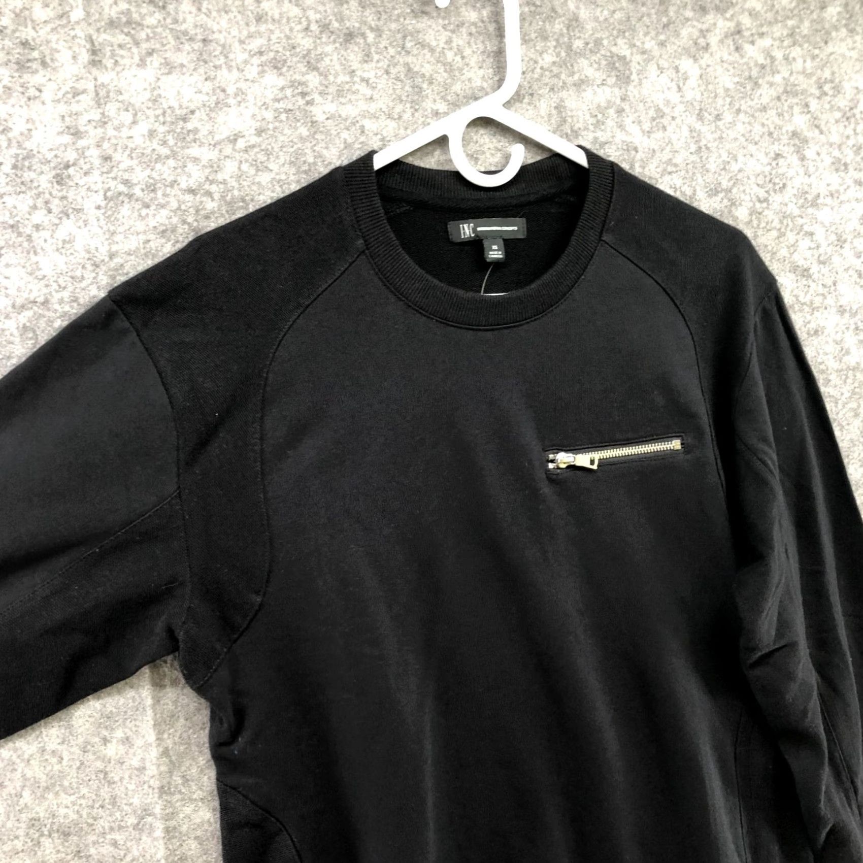 Incu NWT INC International Concepts Mens XS Black Crewneck Sweatshirt Zip Pocket Fleece Pullover Size US XS / EU 42 / 0 - 5 Thumbnail