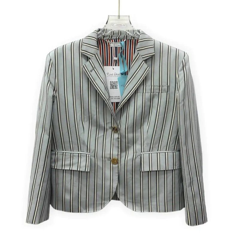 Thom Browne Thom Browne Striped Cotton Women's Jacket 0089 Size L / US 10 / IT 46 - 1 Thumbnail