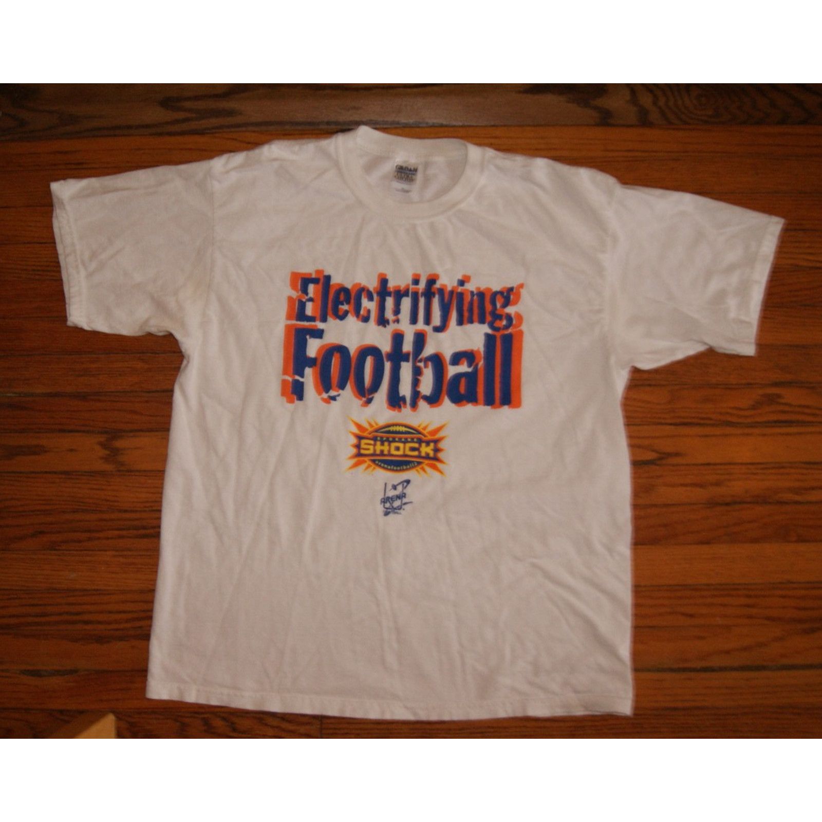 Gildan Spokane Shock Arena Football 2 Electrifying White XL TShirt Size US XL / EU 56 / 4 - 2 Thumbnail