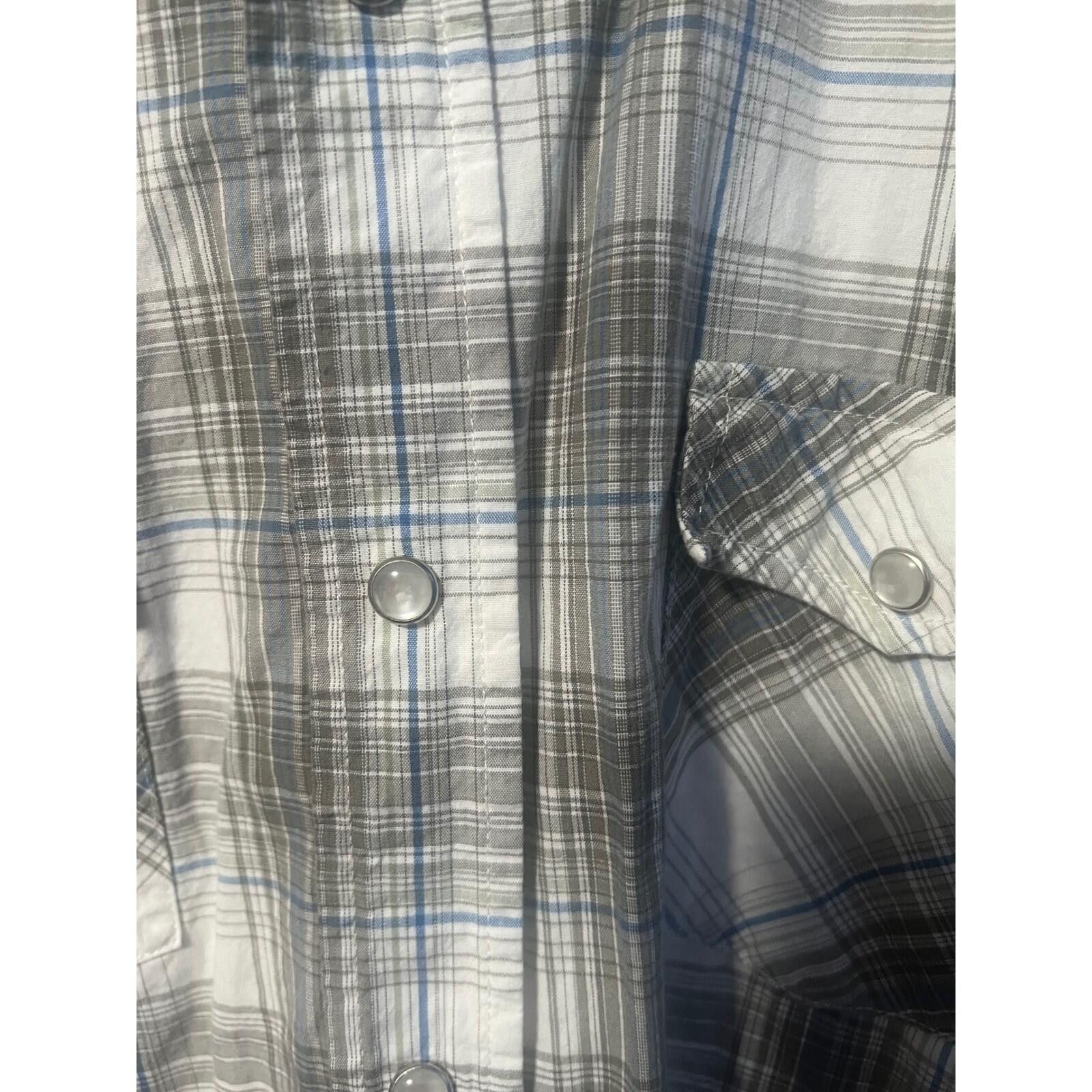 Aeropostale Aeropostale Western Shirt Mens XL Grey Plaid Pearl Snap Size US XL / EU 56 / 4 - 7 Thumbnail