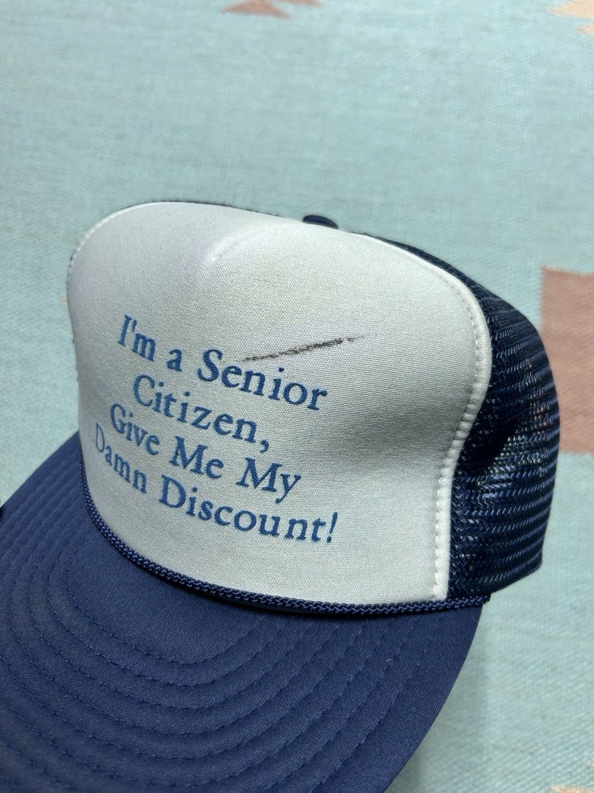 Vintage Vtg trucker hat Im a senior citizen give me my damn discount Size ONE SIZE - 3 Thumbnail