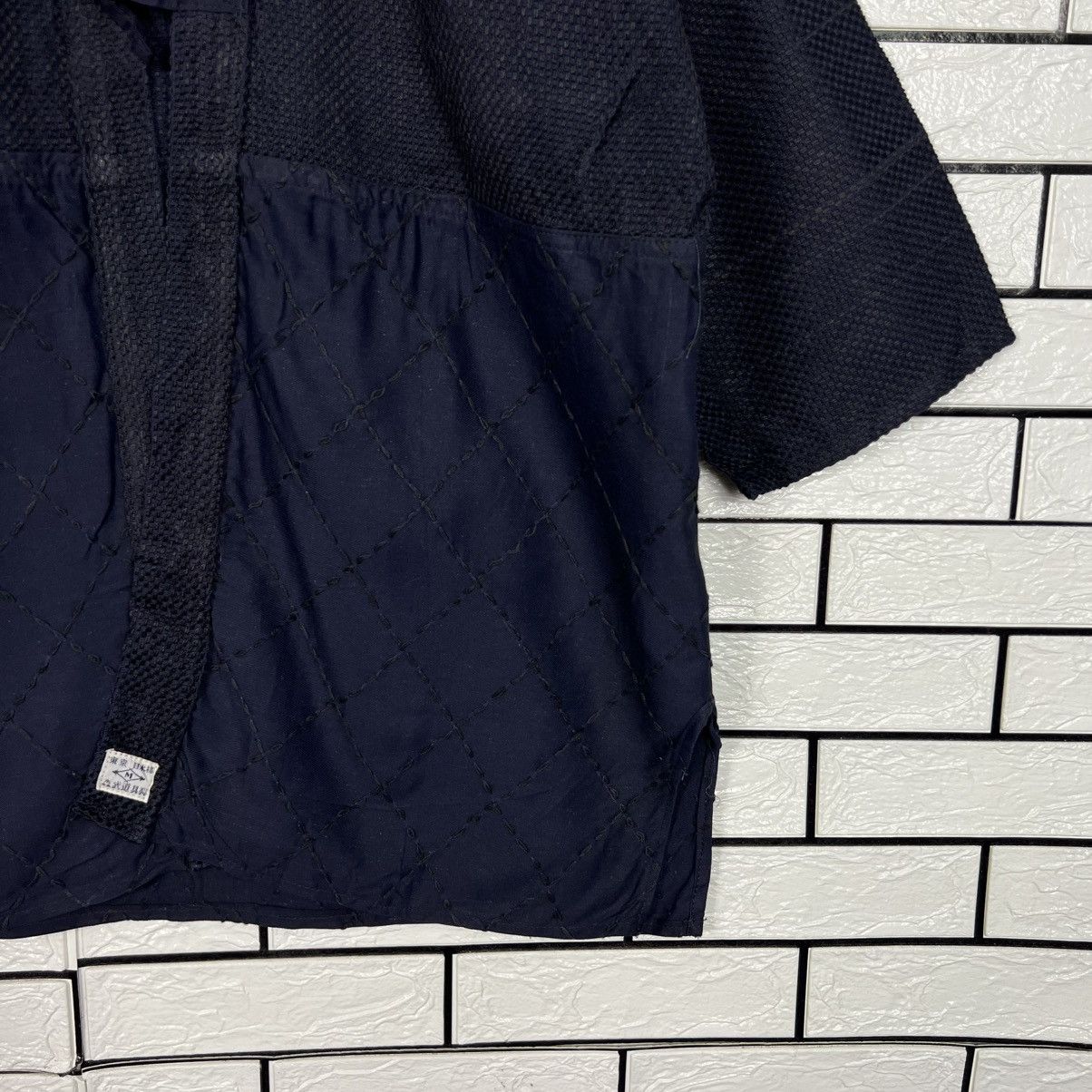Japanese Brand Vintage Thick Weave KIMONO DarkBlue Hanten Jacket #4054-C184 Size US XL / EU 56 / 4 - 6 Thumbnail
