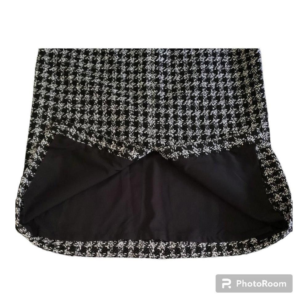Designer CT695 Halogen Black & White Tweed Skirt 14 Size 36" / US 14 / IT 50 - 2 Thumbnail