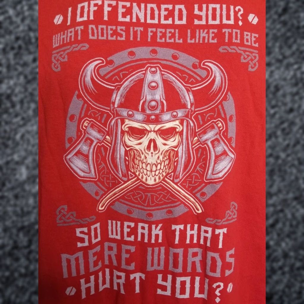 Gildan Graphic Skull Shirt Mens 3XL "I Offended You?" Back Graphic Skull T Shirt Size US XXL / EU 58 / 5 - 1 Thumbnail